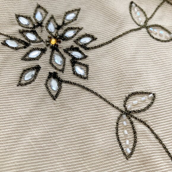 Lafayette 148 Linen & Silk Beaded Skirt - Picture 7 of 10